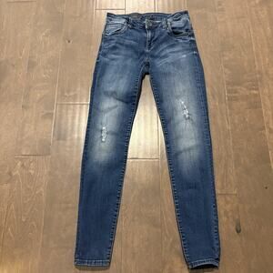 Kut From‎ The Kloth Jeans Womens 0 Blue Mia Toothpick Skinny Distressed Denim